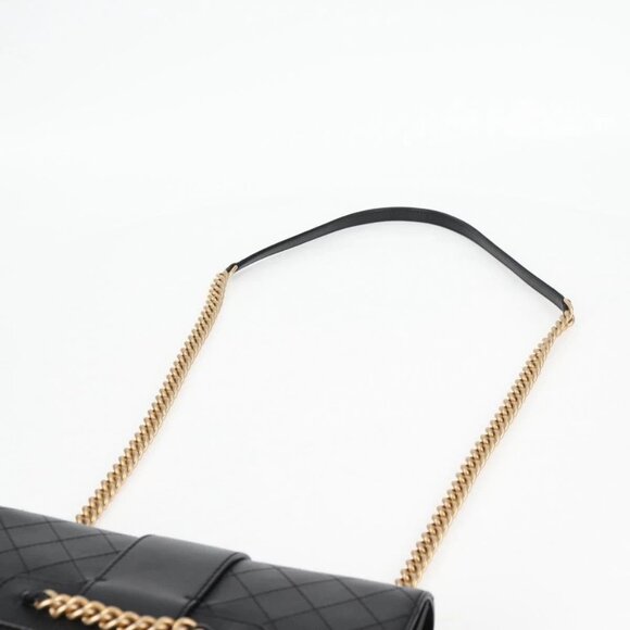 CHANEL Matelasse Chain Shoulder Bag Leather Black Gold CC Auth 118140AM - Picture 8 of 16